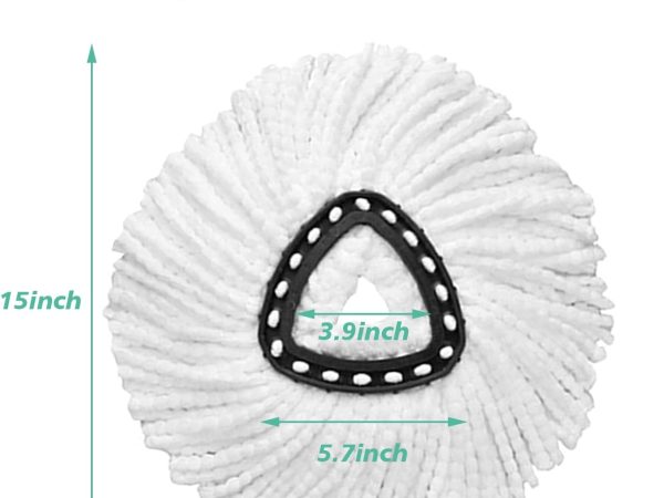 10 PCS Spin Mop Replacement Head,100% Microfiber Mop Heads Replacements with Triangle Spin Mop Head, 360 Degree Round Spin Mop Replacement Head for Easy House Cleaning Floor Mopping